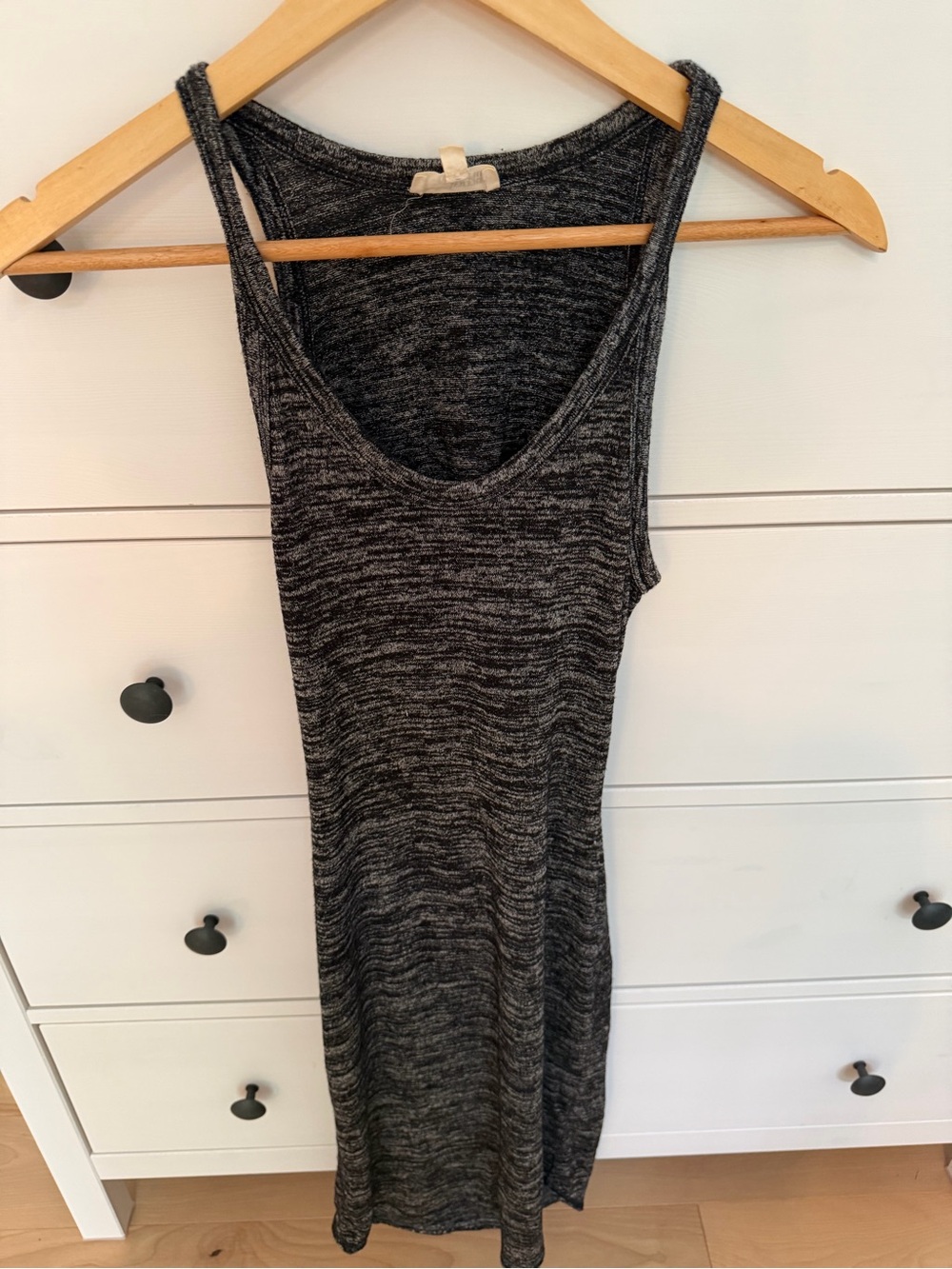 AritziaWilfred Free XS Heather Grey and Black Dress. Back cut outs